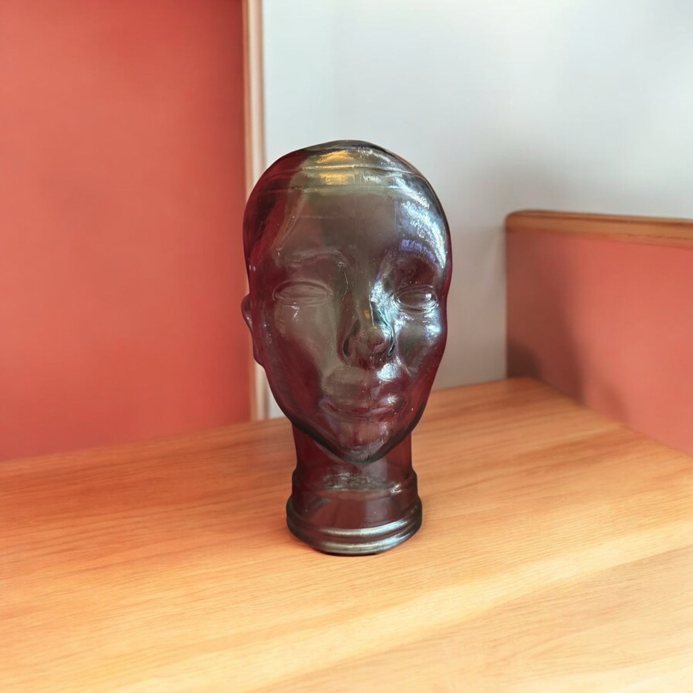 Vintage Green or blue Glass Head Mannequin 11”